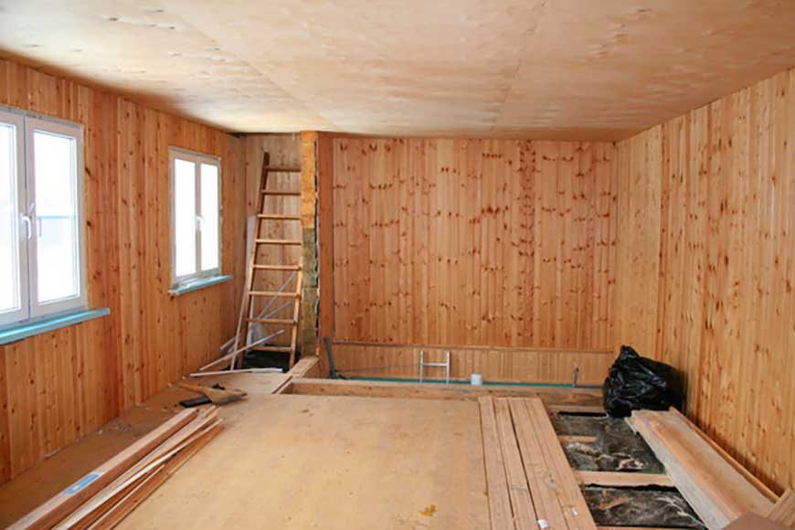 Потолок из фанеры в деревянном доме на фото, отделка и пирог конструкции