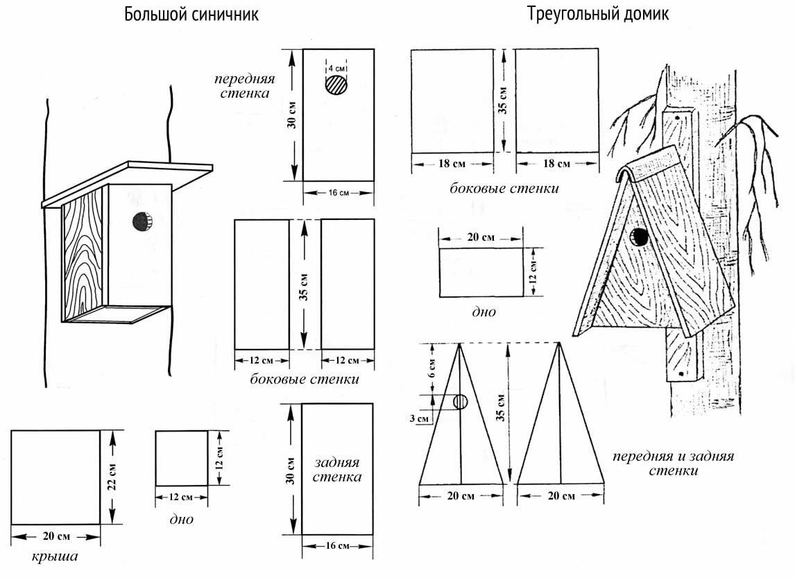 Скворечник фото из дерева с размерами